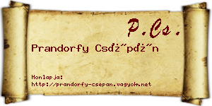 Prandorfy Csépán névjegykártya